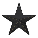 Faceted Metal Star Black Wall Hanging w/Pocket-Lange General Store