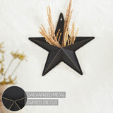 Faceted Metal Star Black Wall Hanging w/Pocket-Lange General Store