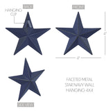 Faceted Metal Star Blue - Multiple Sizes-Lange General Store
