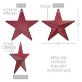 Faceted Metal Star Red Wall Hanging w/Pocket-Lange General Store