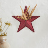 Faceted Metal Star Red Wall Hanging w/Pocket-Lange General Store