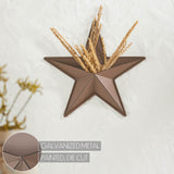 Faceted Metal Star Rust Brown Wall Hanging w/Pocket-Lange General Store
