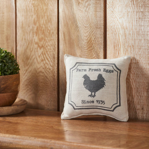 Farm Fresh Eggs Chicken Silhouette Mini Pillow 6x6-Lange General Store