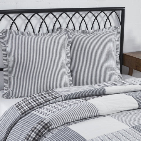 Farmstead Black Ticking Stripe Euro Sham-Lange General Store