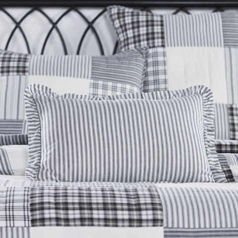 Farmstead Black Ticking Stripe Pillow-Lange General Store