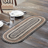 Farmstead Charcoal Braided Table Runner-Lange General Store