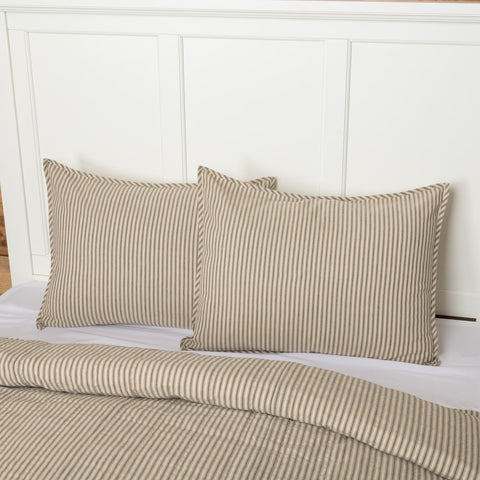 Sawyer Mill Charcoal Ticking Stripe Sham-Lange General Store
