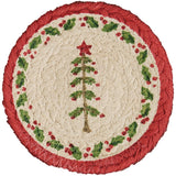 Feather Tree & Holly Braided Coaster Set-Lange General Store