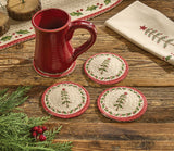 Feather Tree & Holly Braided Coaster Set-Lange General Store