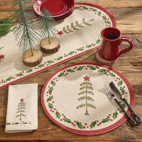 Feather Tree & Holly Braided Placemats-Lange General Store