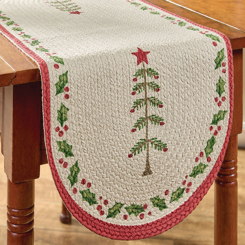 Feather Tree & Holly Table Runner-Lange General Store