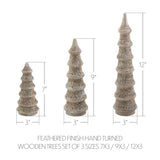 Feathered Finish Hand Turned Wooden Trees Set of 3-Lange General Store