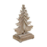 Feathered Finish Winter Pine Wooden Tree-Lange General Store