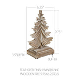 Feathered Finish Winter Pine Wooden Tree-Lange General Store
