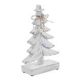 Festive Fir Distressed White Wooden Trees-Lange General Store