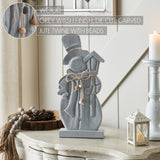 Festive Frosty Distressed Grey Wooden Snowman-Lange General Store