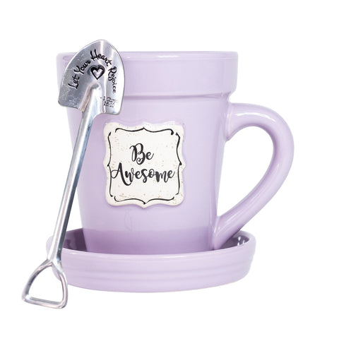 Flower Pot Mug Lilac - Be Awesome-Lange General Store