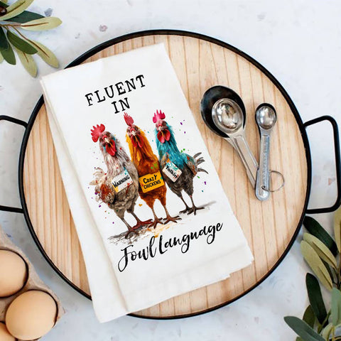 Fluent in Fowl Language Flour Sack Towel-Lange General Store