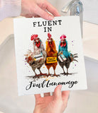 Fluent in Fowl Language Funny Saying Swedish Dish Cloth-Lange General Store
