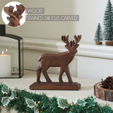 Forest Frolic Dark Wooden Deer-Lange General Store