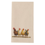 Four Chickens In A Row Cloth Napkins-Lange General Store