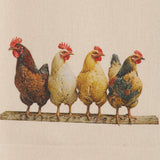 Four Chickens In A Row Cloth Napkins-Lange General Store