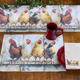 Four Chickens In A Row Placemats-Lange General Store