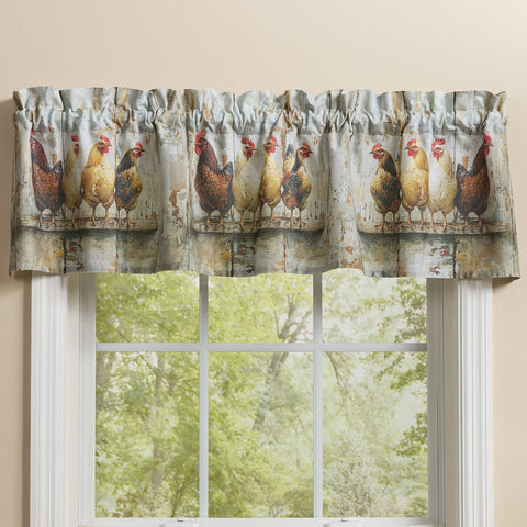 Four Chickens In A Row Valance-Lange General Store