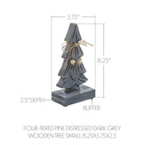 Four-Tiered Pine Distressed Dark Grey Wooden Tree-Lange General Store