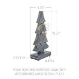 Four-Tiered Pine Distressed Dark Grey Wooden Tree-Lange General Store