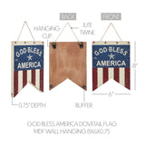 God Bless America Dovetail Flag Wall Hanging-Lange General Store
