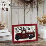 God Bless America Red Truck Bunting & Fireworks Wall Sign-Lange General Store