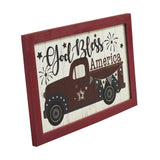 God Bless America Red Truck Bunting & Fireworks Wall Sign-Lange General Store