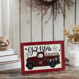 God Bless America Red Truck Bunting & Fireworks Wall Sign-Lange General Store
