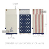 God Bless America Ruffled Tea Towel Set of 3-Lange General Store