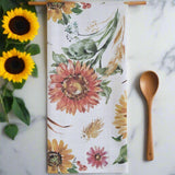 Gold and Red Sunflowers Dish Towel-Lange General Store