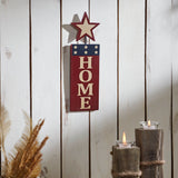 HOME w/Star In Red Outline Wall Hanging-Lange General Store