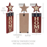 HOME w/Star In Red Outline Wall Hanging-Lange General Store