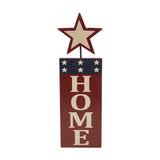 HOME w/Star In Red Outline Wall Hanging-Lange General Store