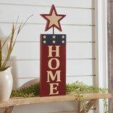 HOME w/Star In Red Outline Wall Hanging-Lange General Store