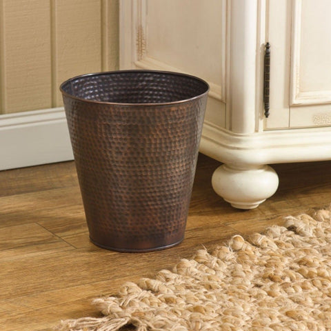 Hammered Copper Waste Basket-Lange General Store