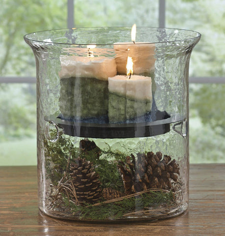 Hammered Glass Candle Holder-Lange General Store