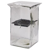 Hammered Glass Large Square Candle Holders-Lange General Store