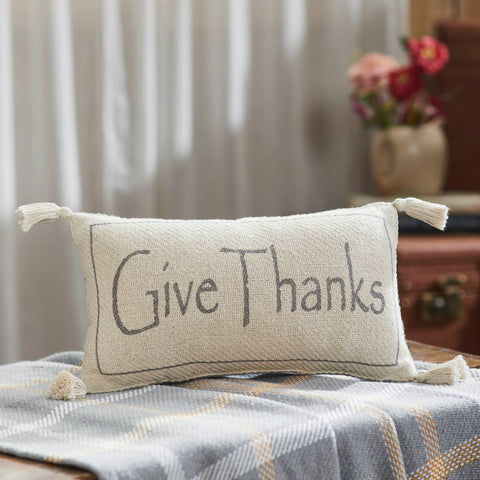 Harvest Blessings Give Thanks Woven Pillow-Lange General Store