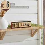 Home Of The Brave w/Red Blue Star Stripes Block Sign-Lange General Store