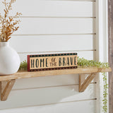 Home Of The Brave w/Red Blue Star Stripes Block Sign-Lange General Store