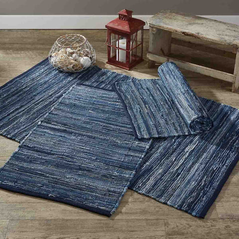 Indigo Blue Chindi Rag Rug-Lange General Store