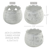 Jack-O-Lantern Candle Holders Antique White-Lange General Store
