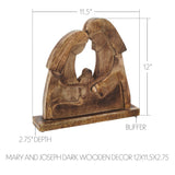 Mary and Joseph Dark Wooden Decor-Lange General Store