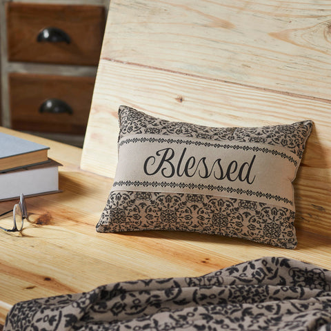 Medallion Black Tan Jacquard Blessed Pillow-Lange General Store